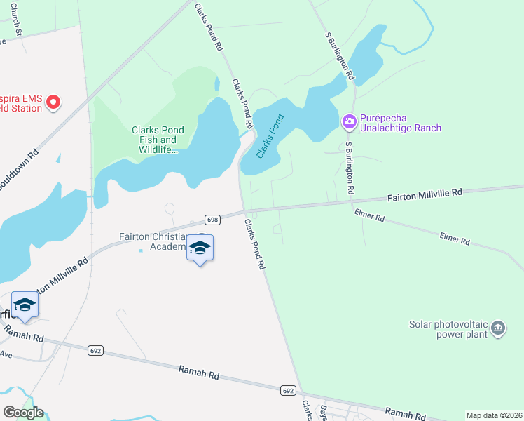 map of restaurants, bars, coffee shops, grocery stores, and more near 236 Fairton Millville Road in Bridgeton