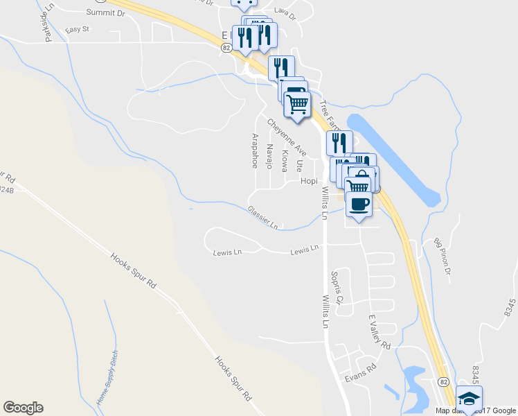 map of restaurants, bars, coffee shops, grocery stores, and more near 75 Glassier Lane in Carbondale