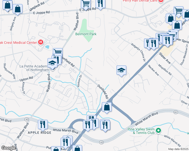 map of restaurants, bars, coffee shops, grocery stores, and more near 8418 Beldale Court in Nottingham