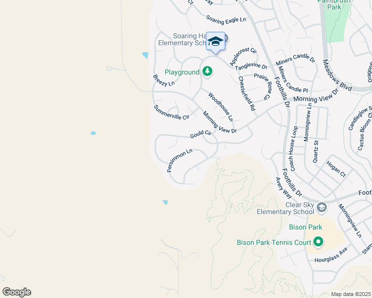 map of restaurants, bars, coffee shops, grocery stores, and more near 4959 Persimmon Lane in Castle Rock