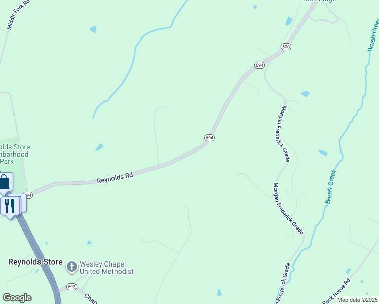 map of restaurants, bars, coffee shops, grocery stores, and more near 545 Reynolds Road in Cross Junction
