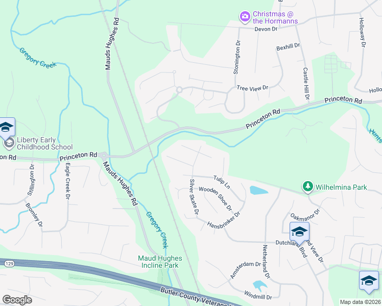 map of restaurants, bars, coffee shops, grocery stores, and more near 6537 Countryside Trail in Butler County