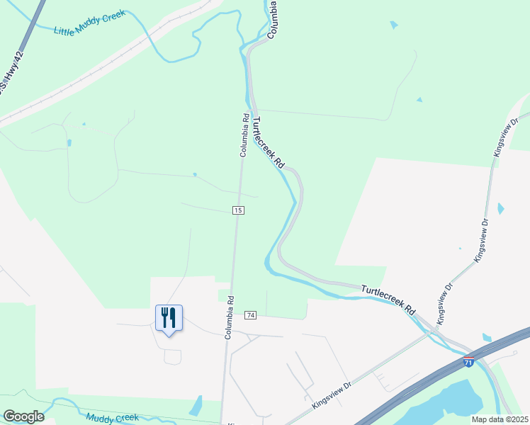 map of restaurants, bars, coffee shops, grocery stores, and more near 3330 Columbia Road in Lebanon