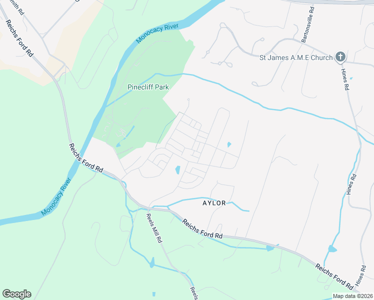 map of restaurants, bars, coffee shops, grocery stores, and more near 5599 Peregrine Way in Frederick