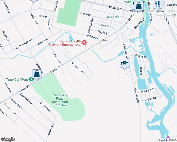 map of restaurants, bars, coffee shops, grocery stores, and more near 17 Hillside Avenue in Millville