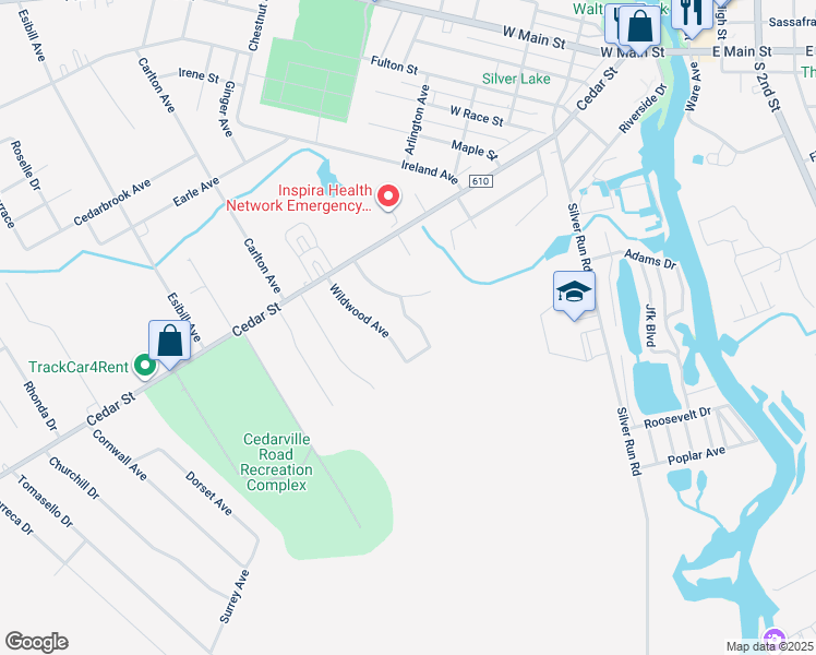 map of restaurants, bars, coffee shops, grocery stores, and more near 17 Hillside Avenue in Millville