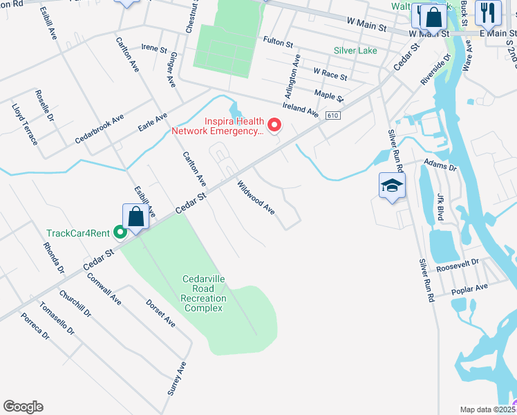 map of restaurants, bars, coffee shops, grocery stores, and more near 13 Wildwood Avenue in Millville