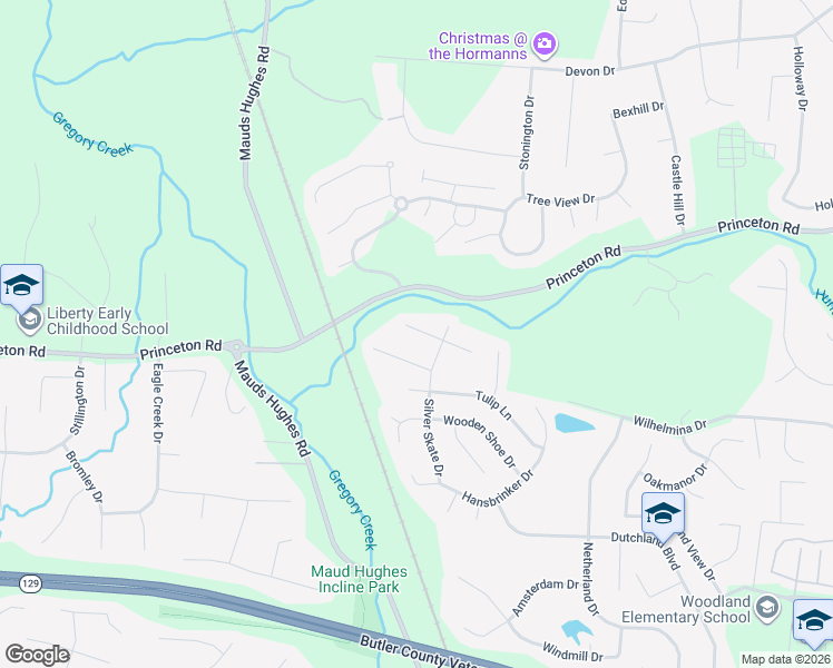 map of restaurants, bars, coffee shops, grocery stores, and more near 6537 Countryside Trail in Butler County