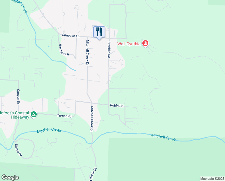 map of restaurants, bars, coffee shops, grocery stores, and more near 16575 Franklin Road in Fort Bragg