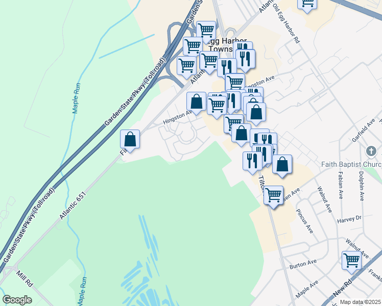map of restaurants, bars, coffee shops, grocery stores, and more near Barberry Road in Northfield