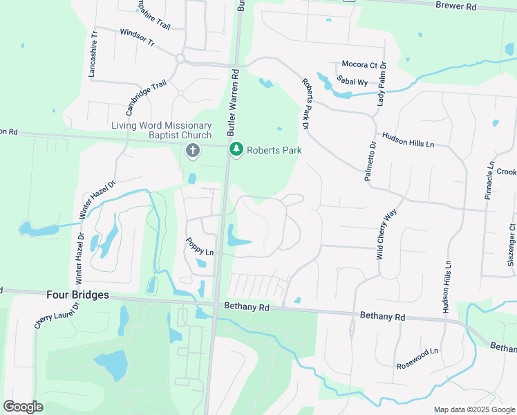 map of restaurants, bars, coffee shops, grocery stores, and more near 6619 Palmera Drive in Mason