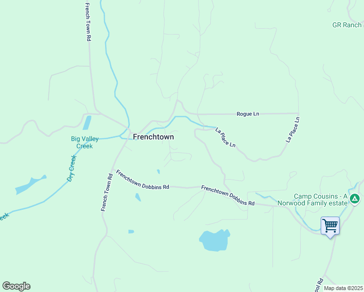 map of restaurants, bars, coffee shops, grocery stores, and more near 14665 Paradise Lane in Yuba County
