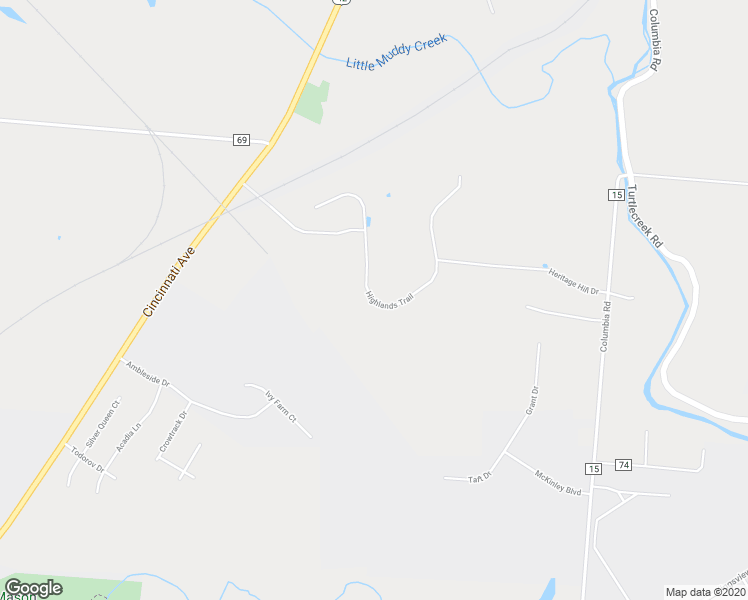 map of restaurants, bars, coffee shops, grocery stores, and more near 3414 Highlands Trail in Lebanon