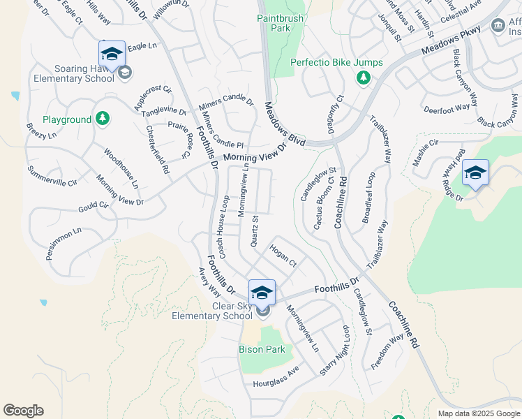 map of restaurants, bars, coffee shops, grocery stores, and more near 3915 Alcazar Drive in Castle Rock