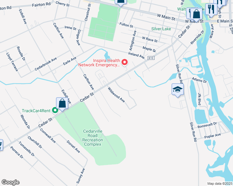 map of restaurants, bars, coffee shops, grocery stores, and more near 13 Wildwood Avenue in Millville