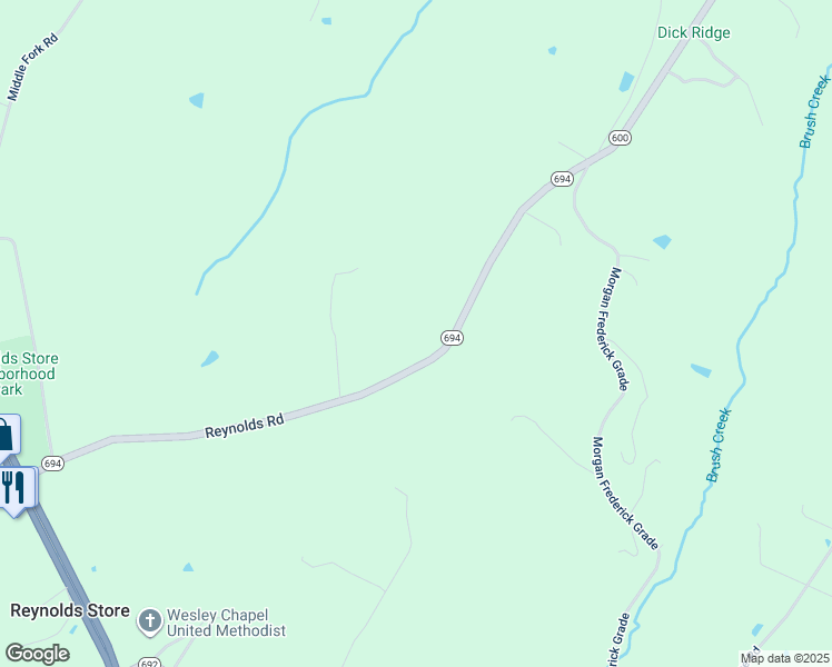 map of restaurants, bars, coffee shops, grocery stores, and more near 545 Reynolds Road in Cross Junction