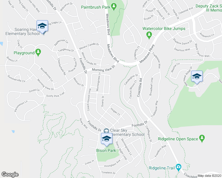 map of restaurants, bars, coffee shops, grocery stores, and more near 2623 Coach House Loop in Castle Rock