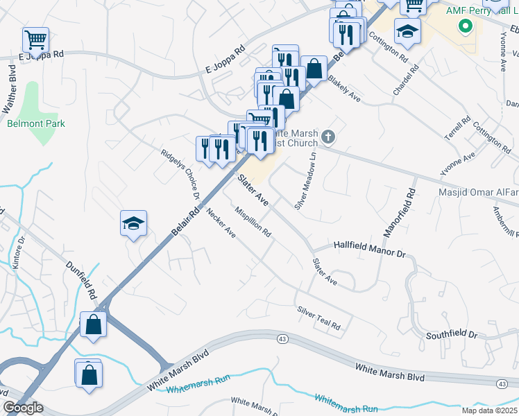map of restaurants, bars, coffee shops, grocery stores, and more near 4227 Slater Avenue in Nottingham