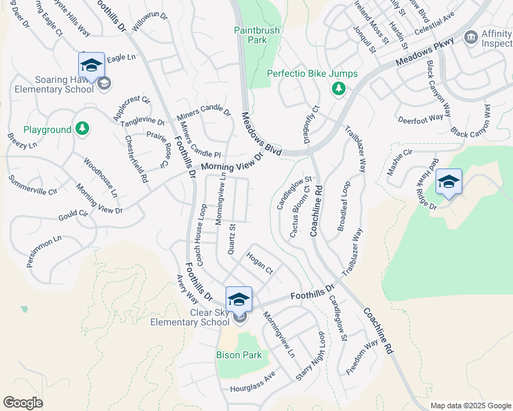 map of restaurants, bars, coffee shops, grocery stores, and more near 2601 Coach House Loop in Castle Rock