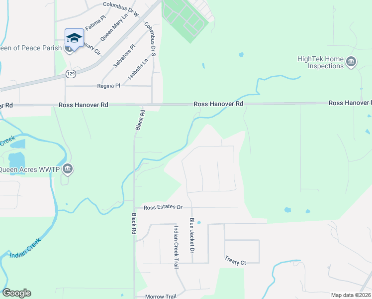 map of restaurants, bars, coffee shops, grocery stores, and more near 1101 Pond Ridge Circle in Hamilton
