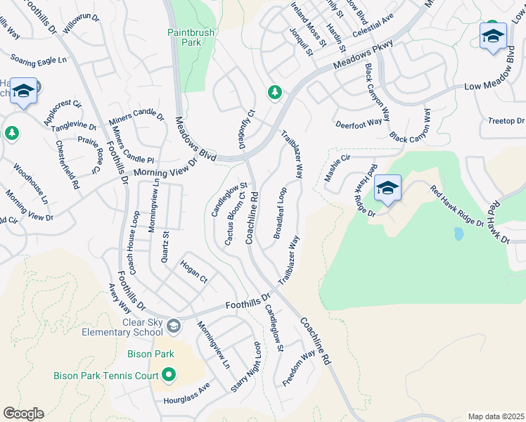map of restaurants, bars, coffee shops, grocery stores, and more near 2268 Bellvista Street in Castle Rock