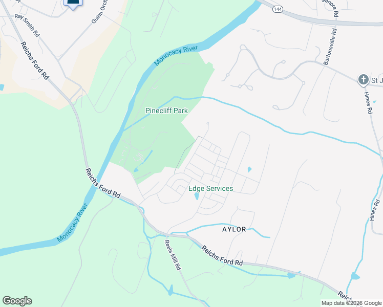 map of restaurants, bars, coffee shops, grocery stores, and more near 5634 Scott Ridge Place in Frederick