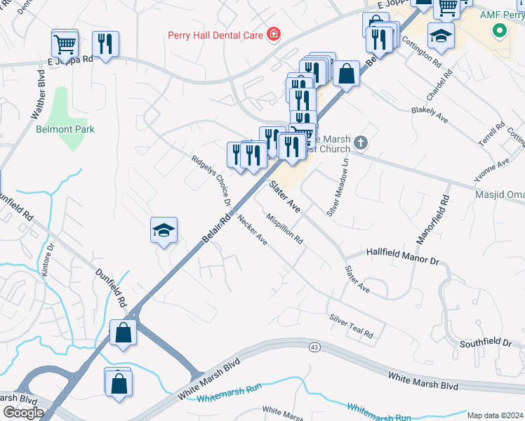 map of restaurants, bars, coffee shops, grocery stores, and more near 8480 Heathrow Court in Nottingham