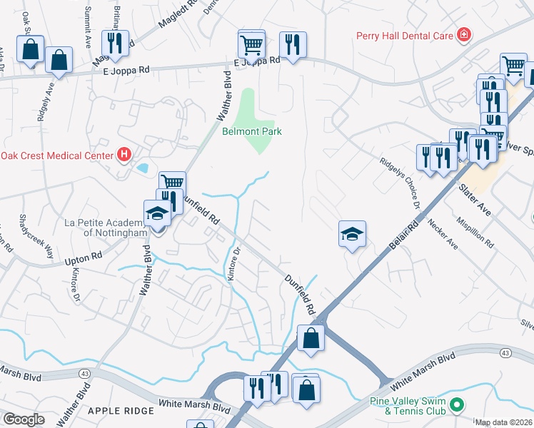 map of restaurants, bars, coffee shops, grocery stores, and more near 25 Burnsway Court in Nottingham