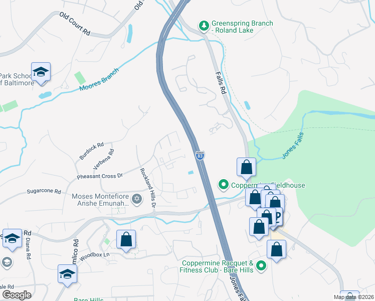 map of restaurants, bars, coffee shops, grocery stores, and more near 1804 Snow Meadow Lane in Baltimore