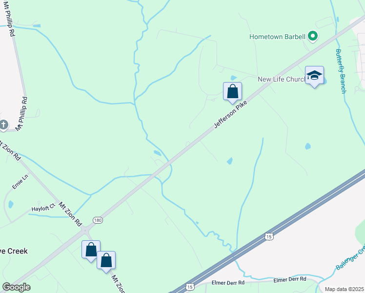 map of restaurants, bars, coffee shops, grocery stores, and more near 5622 Jefferson Pike in Frederick