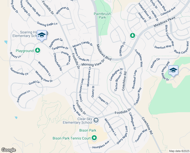 map of restaurants, bars, coffee shops, grocery stores, and more near 2352 Quartz Street in Castle Rock