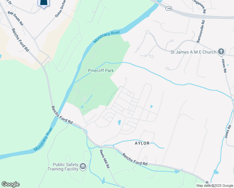 map of restaurants, bars, coffee shops, grocery stores, and more near 5642 Scott Ridge Place in Frederick