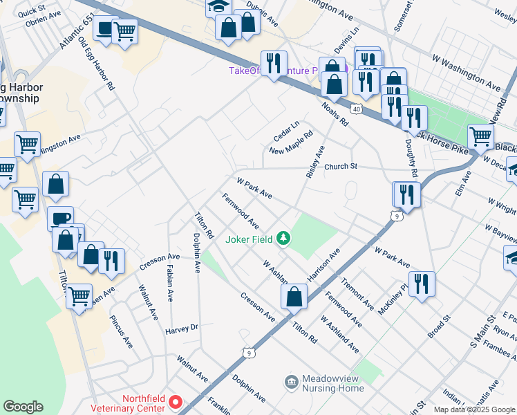 map of restaurants, bars, coffee shops, grocery stores, and more near 811 Tremont Avenue in Pleasantville