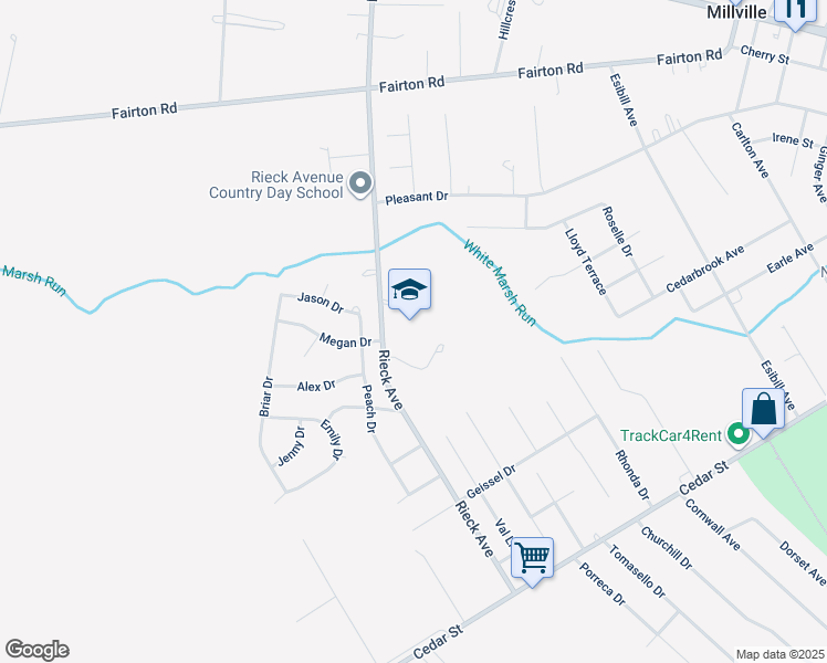 map of restaurants, bars, coffee shops, grocery stores, and more near 339 Rieck Avenue in Millville