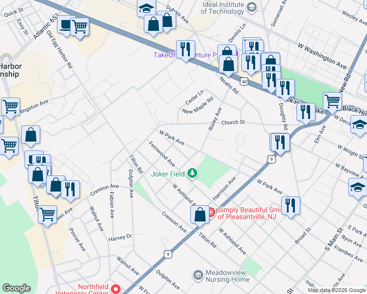 map of restaurants, bars, coffee shops, grocery stores, and more near 811 Tremont Avenue in Pleasantville
