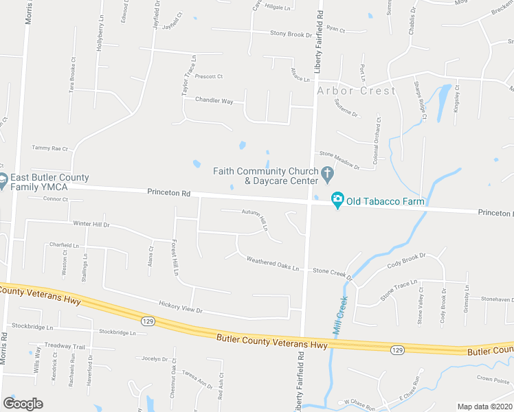 map of restaurants, bars, coffee shops, grocery stores, and more near 4086 Autumn Hill Lane in Hamilton