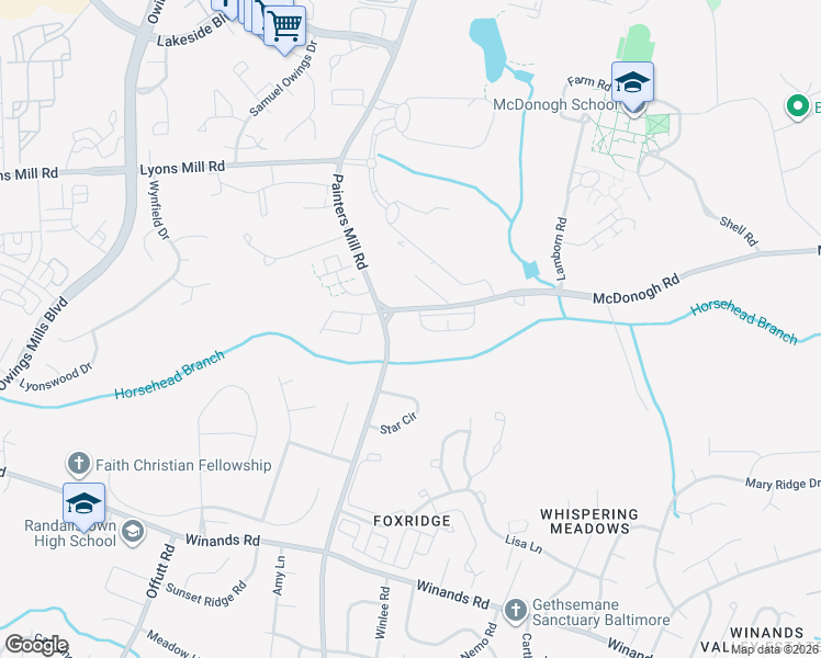map of restaurants, bars, coffee shops, grocery stores, and more near 8813 Stoneridge Circle in Baltimore
