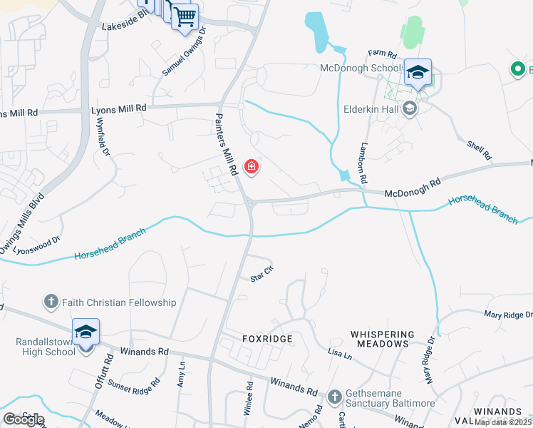 map of restaurants, bars, coffee shops, grocery stores, and more near 8813 Stoneridge Circle in Baltimore