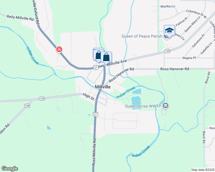 map of restaurants, bars, coffee shops, grocery stores, and more near 2906 Ross Hanover Road in Hamilton