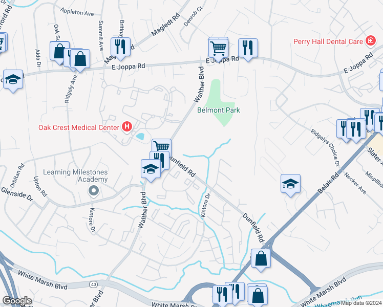 map of restaurants, bars, coffee shops, grocery stores, and more near 8539 Ramort Drive in Nottingham