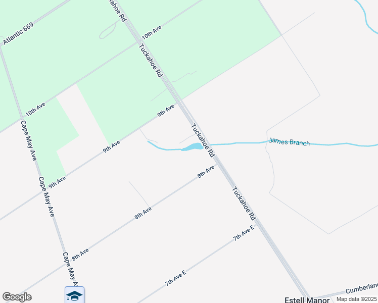 map of restaurants, bars, coffee shops, grocery stores, and more near 118 Tuckahoe Road in Estell Manor