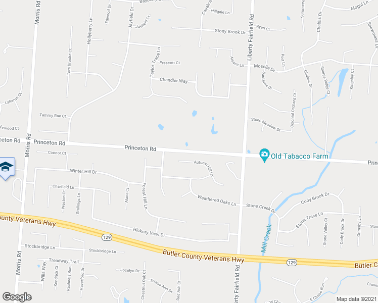 map of restaurants, bars, coffee shops, grocery stores, and more near Princeton Road in Hamilton