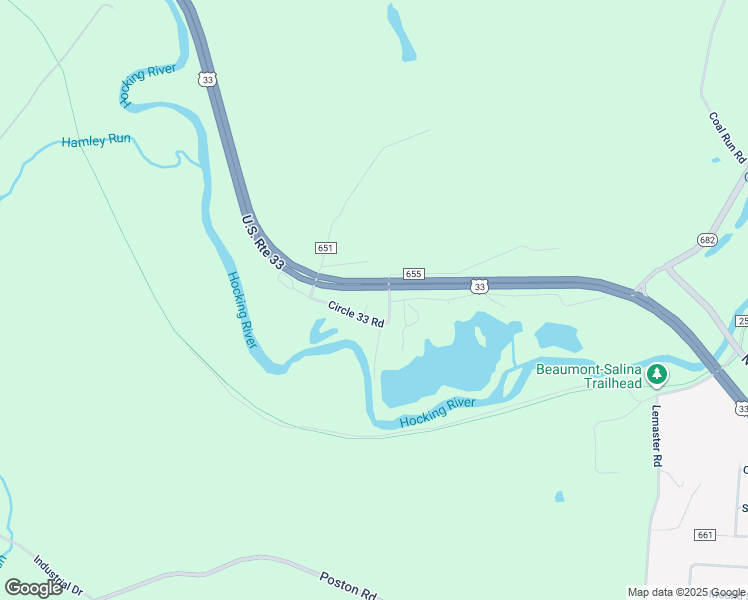 map of restaurants, bars, coffee shops, grocery stores, and more near 6970 Circle 33 Road in Nelsonville