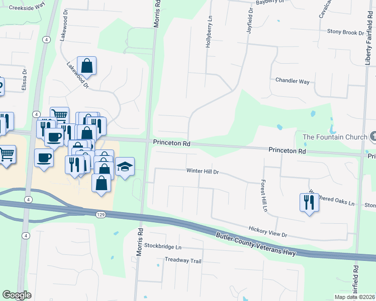 map of restaurants, bars, coffee shops, grocery stores, and more near 3698 Connor Court in Hamilton