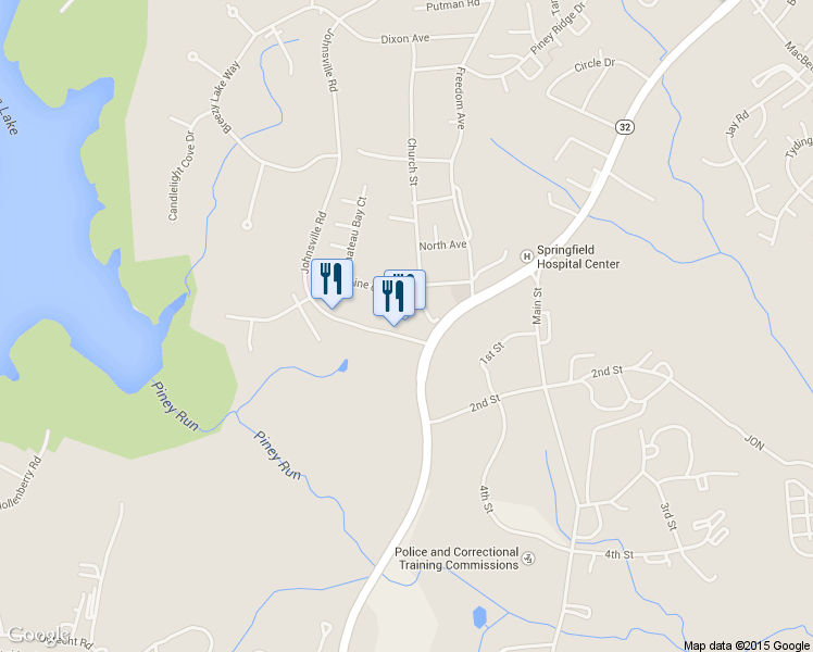 map of restaurants, bars, coffee shops, grocery stores, and more near 577 Johnsville Rd in Eldersburg
