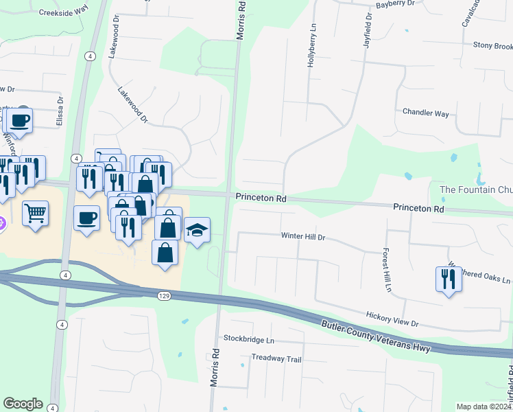 map of restaurants, bars, coffee shops, grocery stores, and more near 3648 Connor Court in Hamilton