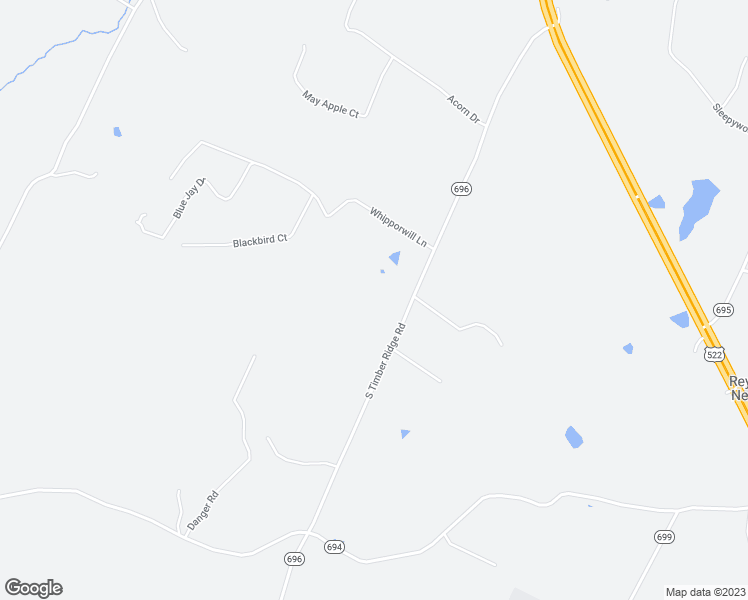 map of restaurants, bars, coffee shops, grocery stores, and more near 1609 South Timber Ridge Road in Cross Junction