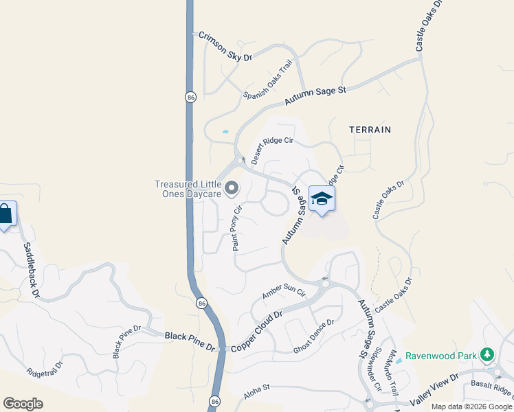 map of restaurants, bars, coffee shops, grocery stores, and more near 3475 Golden Spur Loop in Castle Rock