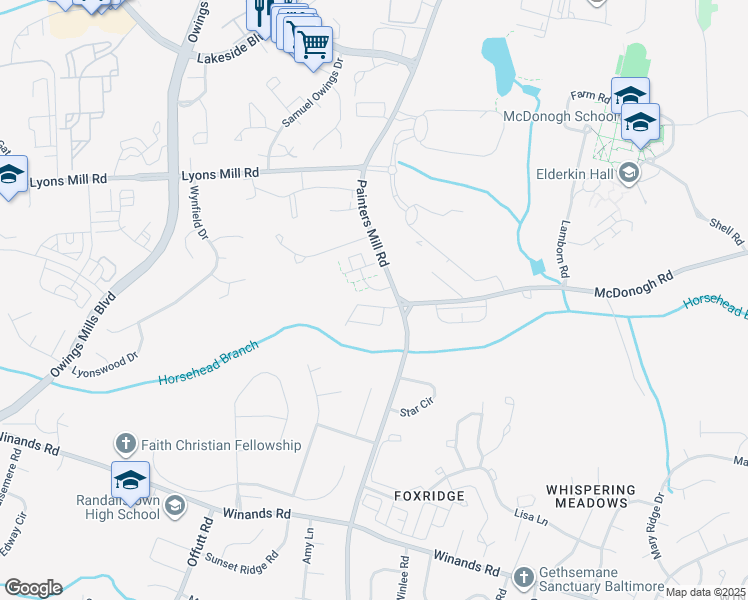map of restaurants, bars, coffee shops, grocery stores, and more near 9118 Marlove Oaks Lane in Owings Mills