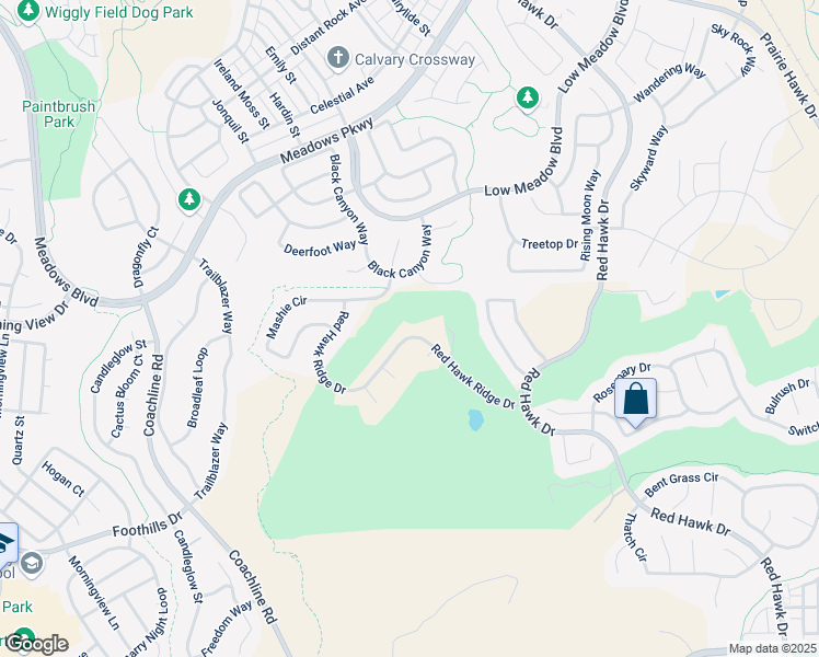 map of restaurants, bars, coffee shops, grocery stores, and more near 2495 Red Hawk Ridge Drive in Castle Rock
